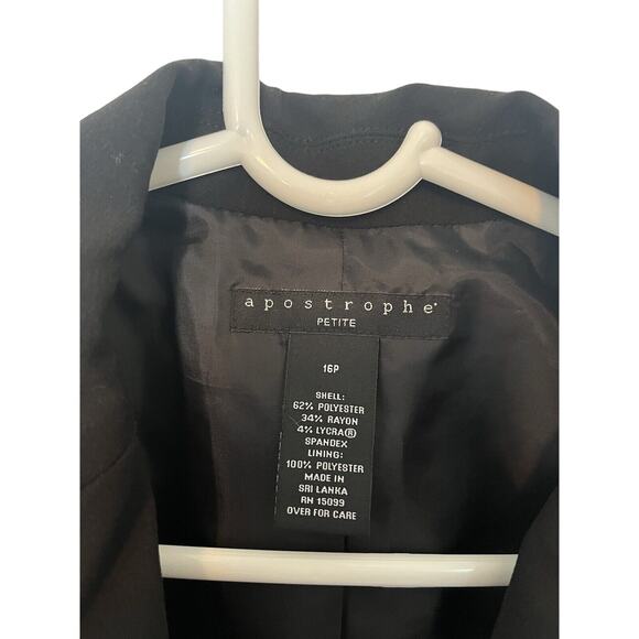 Apostrophe Black Women’s Suit Jacket. Size 16P - Picture 3 of 4